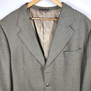 Louis Roth Sport Coat Mens 46L Tan Brown Houndstooth Career Occasion Office VTG